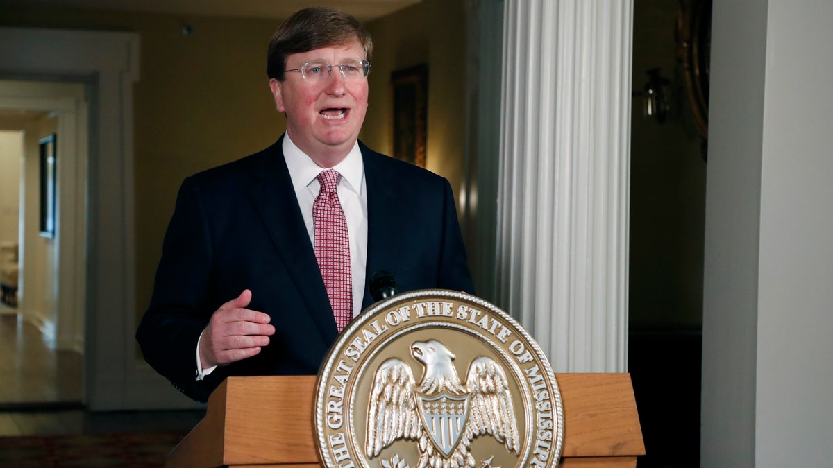 Mississippi Gov. Tate Reeves speaks at the Governor's Mansion June 30, 2020, in Jackson, Mississippi. (Getty Images)