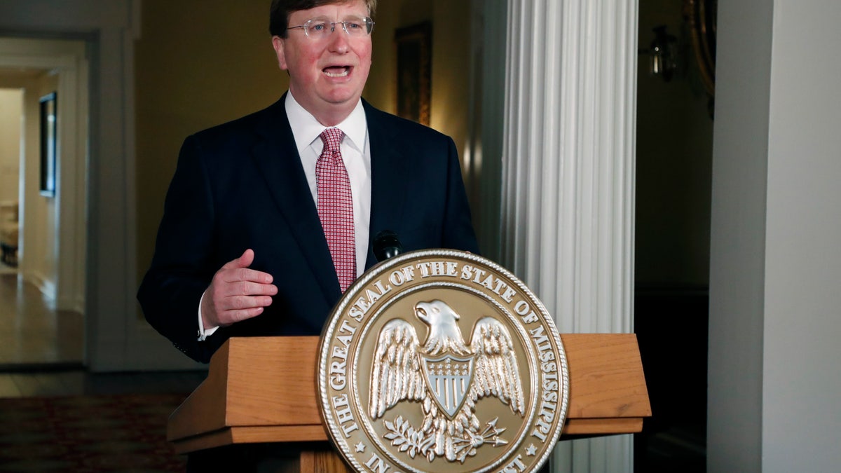 Mississippi Gov. Tate Reeves speaks at the Governor's Mansion June 30, 2020, in Jackson, Mississippi. (Getty Images)