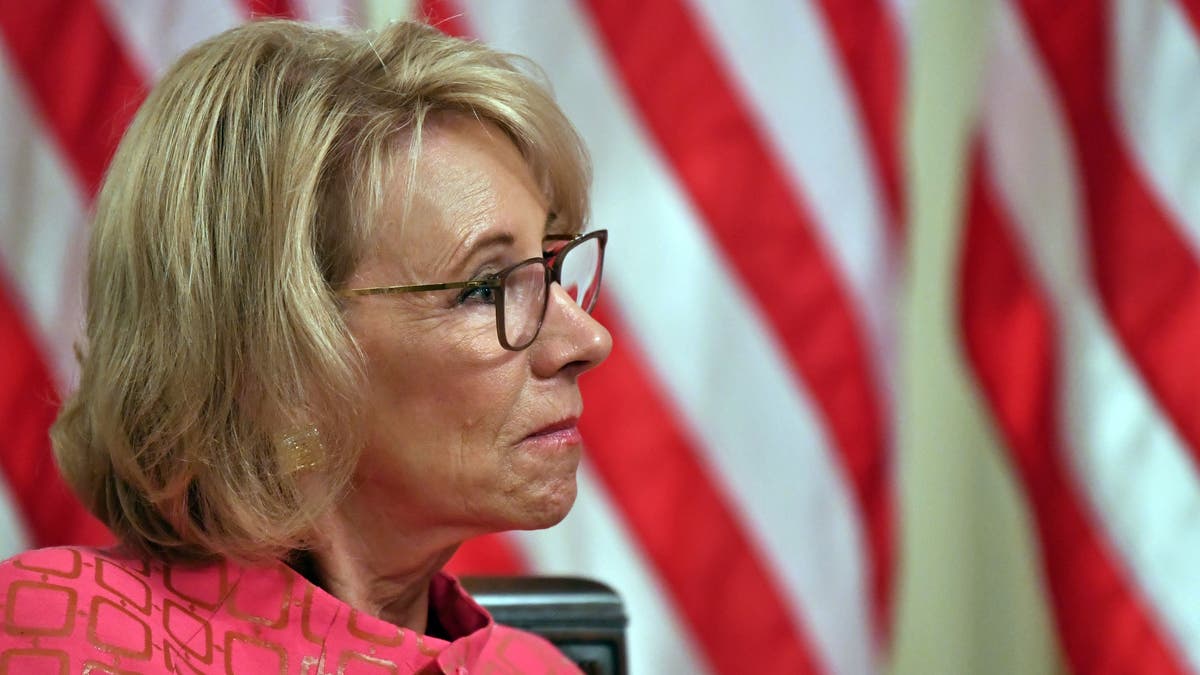 Education Secretary Betsy DeVos attends the "Getting America's Children Safely Back to School" event at the White House in Washington, D.C., on Aug. 12, 2020. (Nicholas Kamm/AFP via Getty Images)