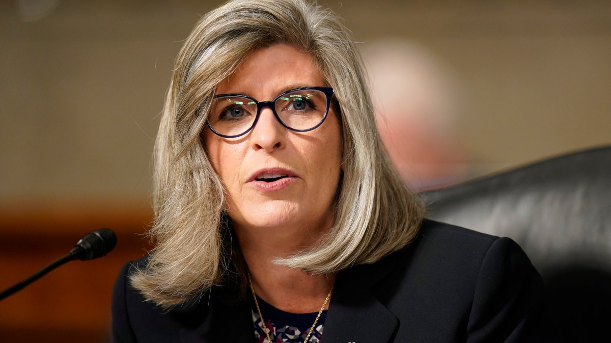 Sen. Joni Ernst, R-Iowa, speaks during a Senate Armed Services Committee hearing on the conclusion of military operations in Afghanistan and plans for future counterterrorism operations on Capitol Hill on Sept. 28, 2021, in Washington, D.C.