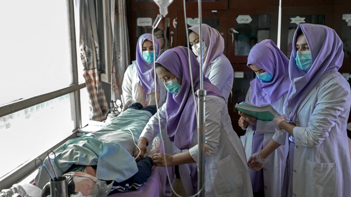 Students who want to be midwives attend class Oct. 13, 2021, at the Community Midwifery Education School in Maidan Shar of Wardak province in Afghanistan.
