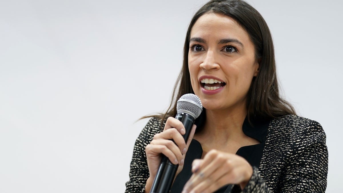 Rep. Alexandria Ocasio-Cortez speaks at the U.N. climate conference in Glasgow, Scotland, on Nov. 9, 2021 in Glasgow, Scotland.