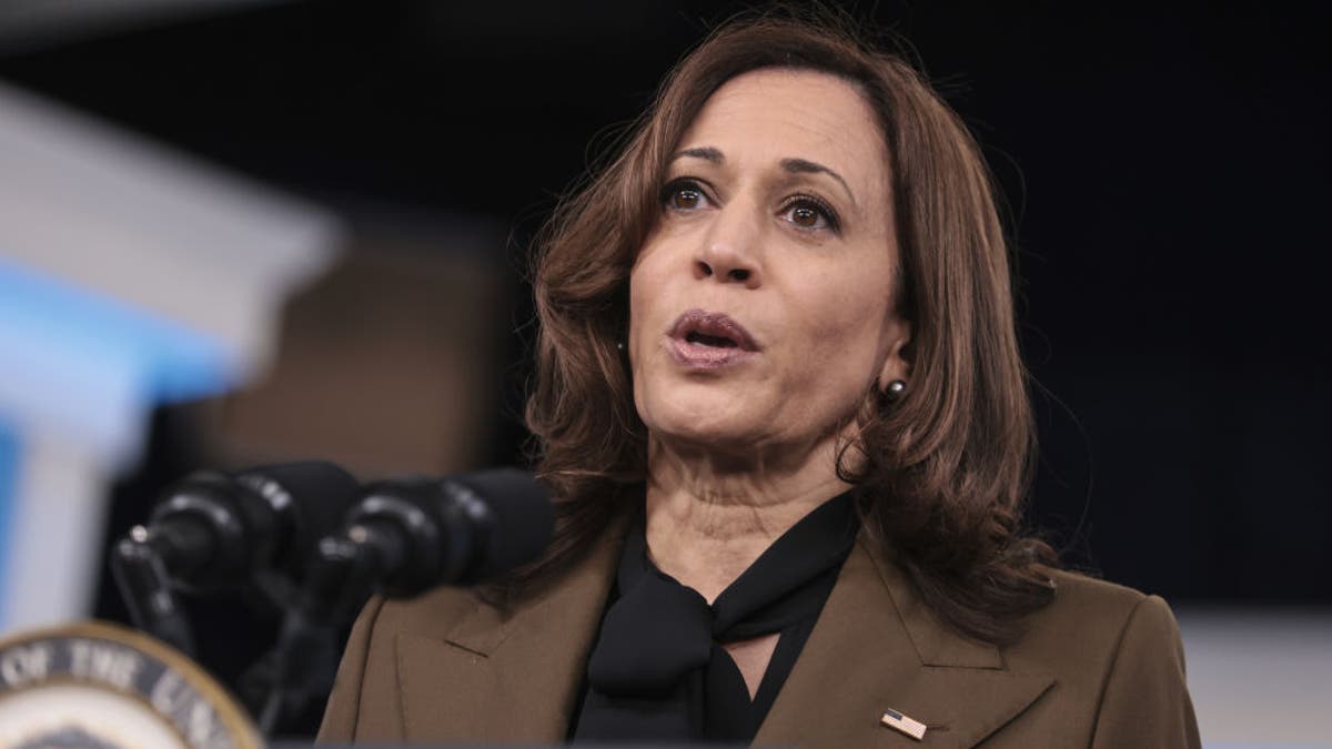 Vice President Kamala Harris speaks in the Eisenhower Executive Office Building in Washington, D.C., on Monday, Nov. 22, 2021