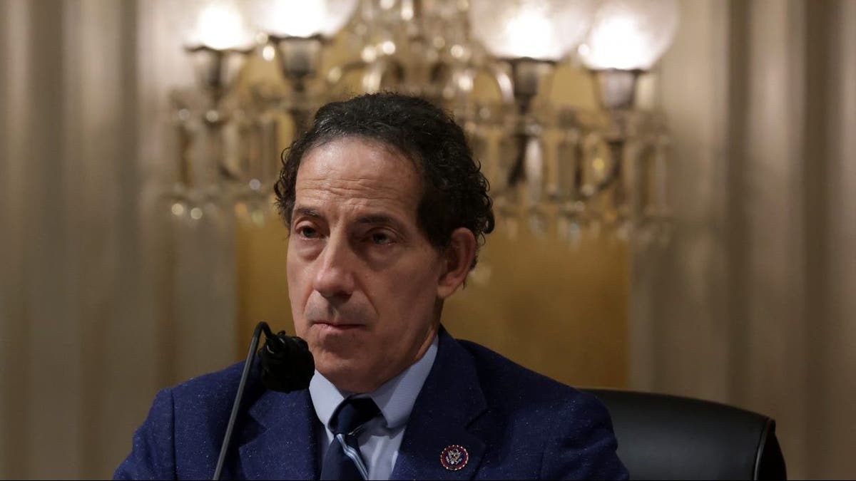 Rep. Jamie Raskin, D-Md., listens during a select committee meeting investigating the January 6 attack on the Capitol at Cannon House Office Building on Capitol Hill October 19, 2021 in Washington, DC. Raskin said that any school or workplace in the U.S. would punish a person who posted a video like Rep. Paul Gosar, R-Ariz., did of Rep. Alexandria Ocasio-Cortez. (Photo by Alex Wong/Getty Images)