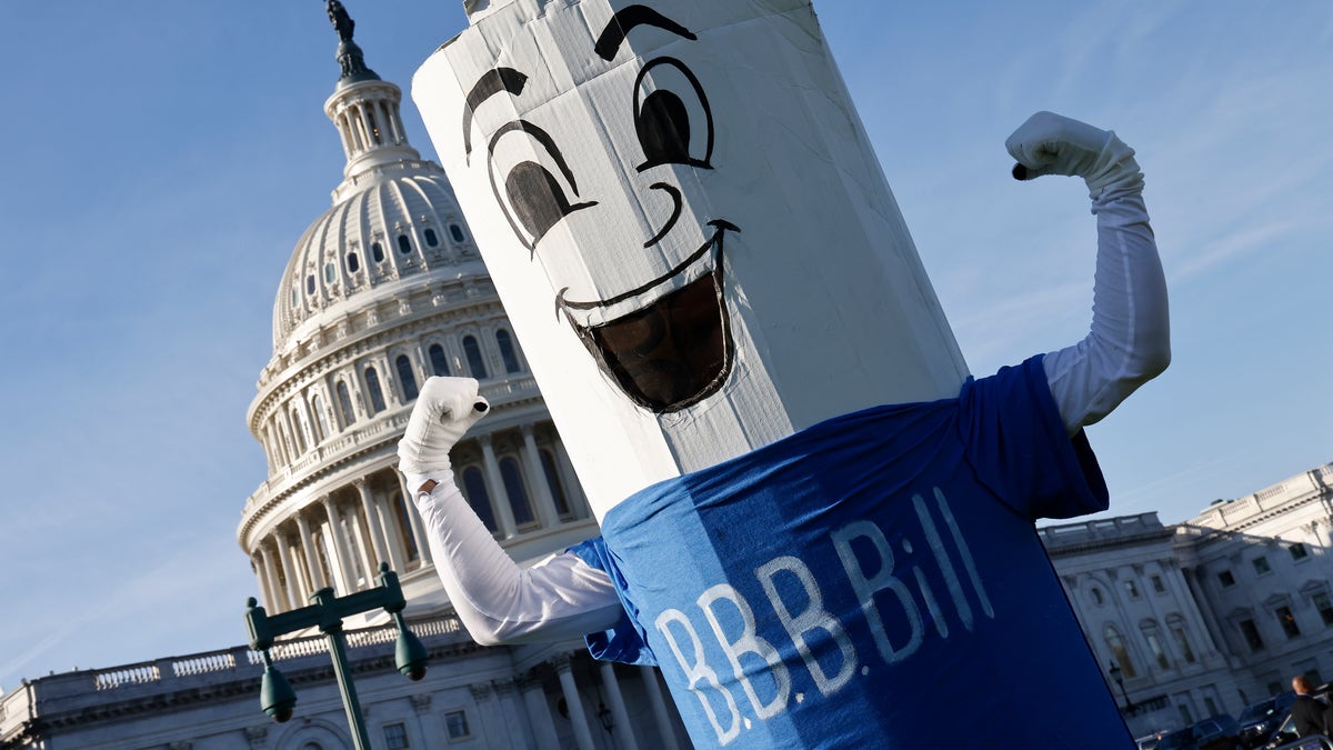 Joe Biden Build Back Better bill costume on Capitol Hill