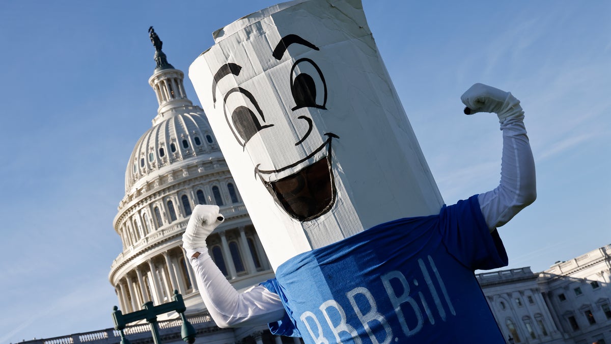 Joe Biden Build Back Better bill costume on Capitol Hill