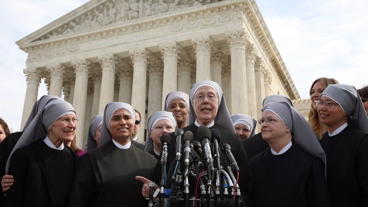 Nuns outside Supreme Court