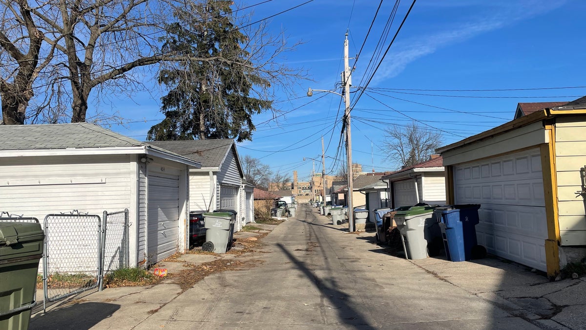 The street behind Darrell Brooks' Milwaukee home, where he filmed part of a music video that also featured the red SUV believed to have been used to mow down parade participants in Waukesha Sunday.