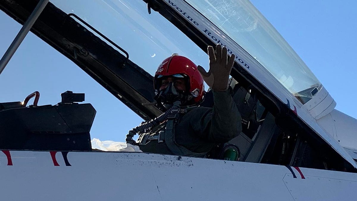 Sgt. Antwoine Robinson with the United States Air Force Thunderbirds at the Monthan Air Field in Tucson, Arizona on Nov. 4. 