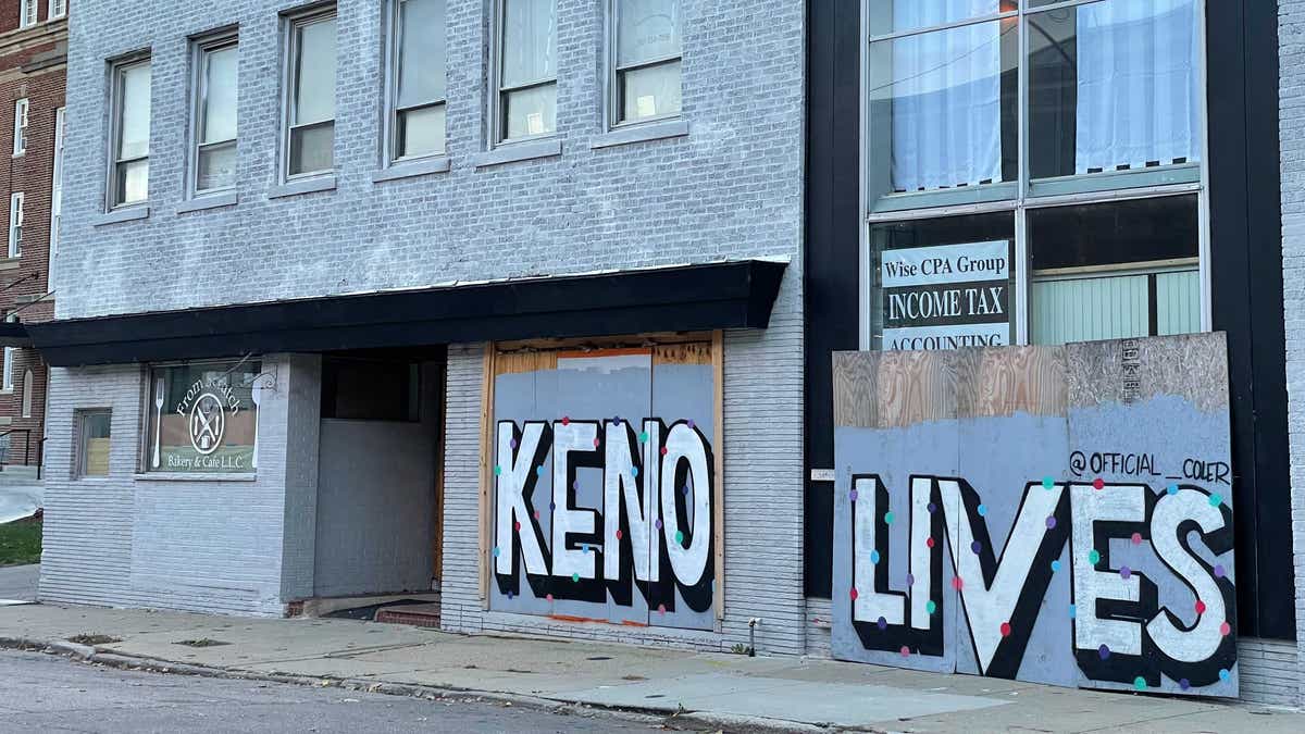 Boarded up storefronts appear along the stretch of Sheridan Road in Kenosha, Wisconsin, that saw a deadly protest last summer.