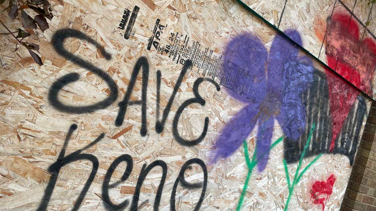 Boarded up storefronts appear along the stretch of Sheridan Road in Kenosha, Wisconsin, that saw a deadly protest last summer.