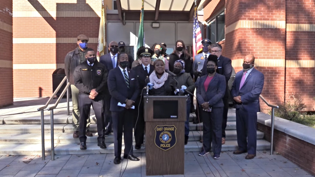 Jamie Moore speaks during a Nov. 5 press conference with the East Orange Police Department (Credit: EOPD Facebook page)