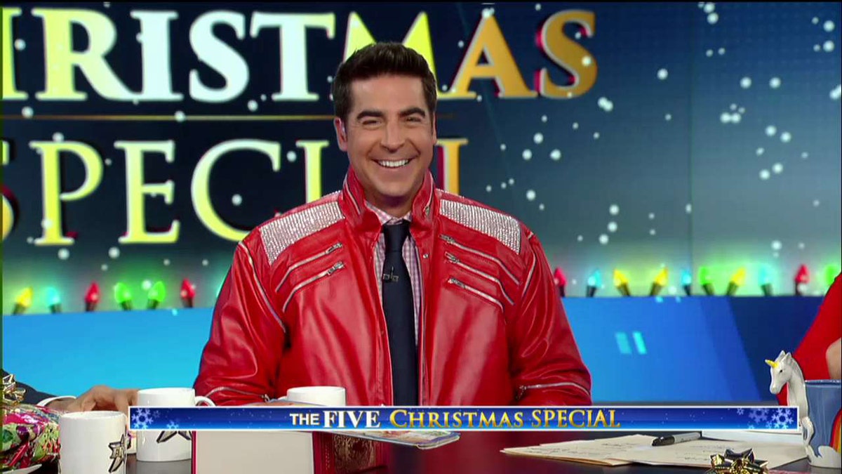 As a child, Jesse Watters desperately wanted a Michael Jackson jacket — which his colleague Dana Perino from "The Five" finally tracked down for him during a "Secret Santa" gift exchange. Watters shares his views on the War on Christmas and more in "All American Christmas." (Courtesy FOX News)