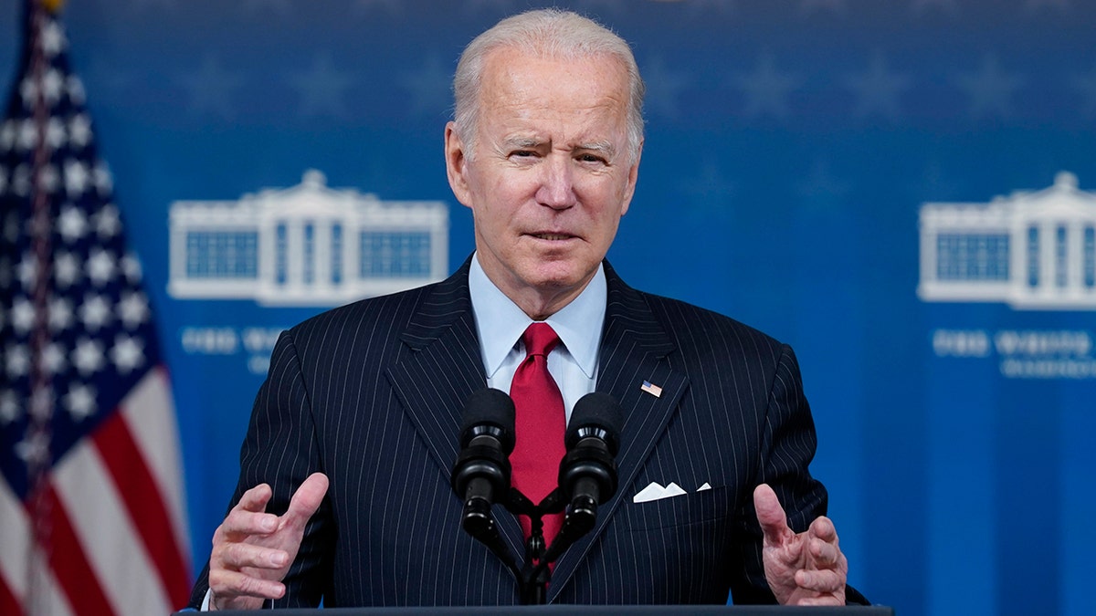 President Biden delivers remarks on the economy in the South Court Auditorium on the White House campus, Tuesday, Nov. 23, 2021, in Washington.