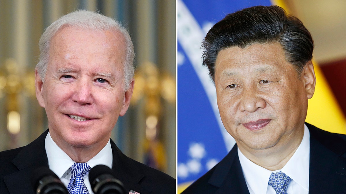 FILE - This combination image shows U.S. President Joe Biden in Washington, Nov. 6, 2021, and China's President Xi Jinping in Brasília, Brazil, Nov. 13, 2019. The White House says President Joe Biden and China’s Xi Jinping will hold their much-anticipated virtual summit on Monday evening.