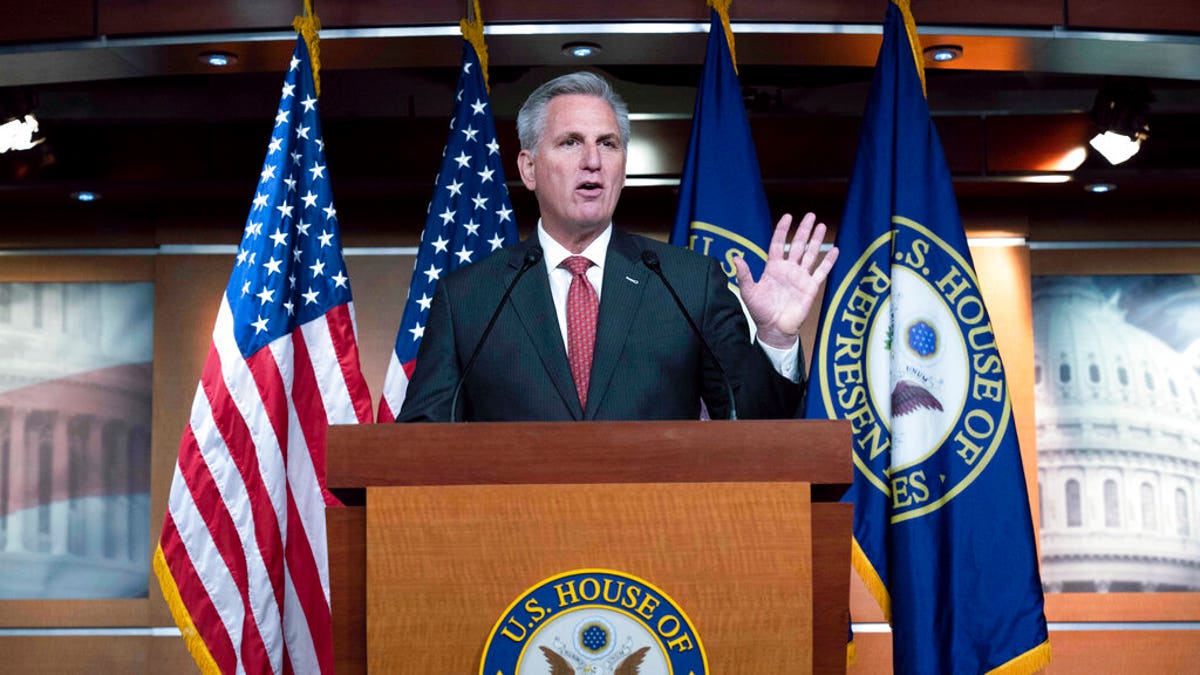 Kevin McCarthy speaks on Capitol Hill