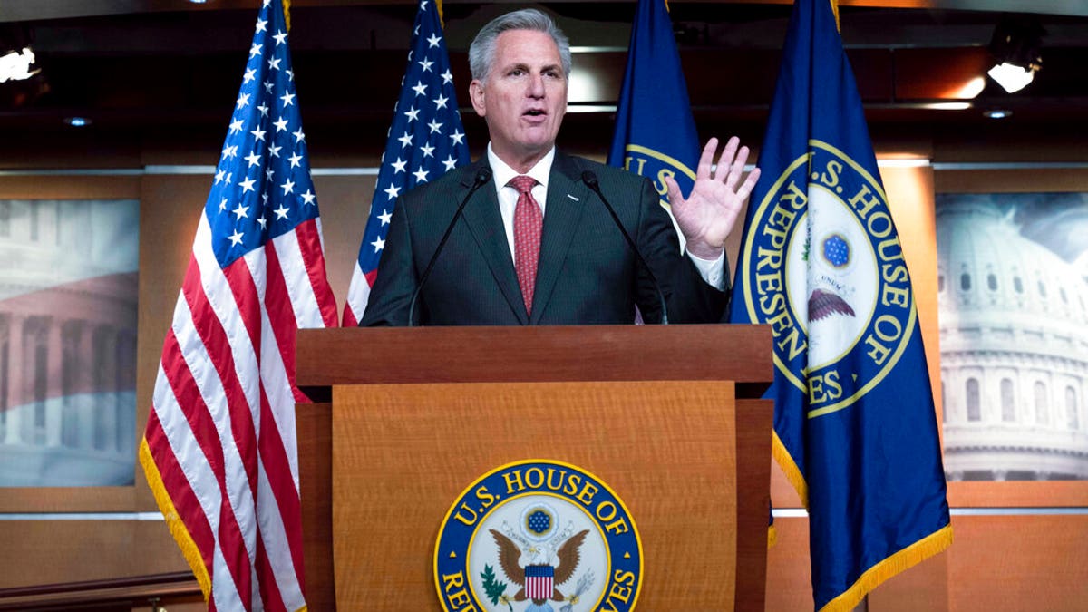 Kevin McCarthy speaks on Capitol Hill