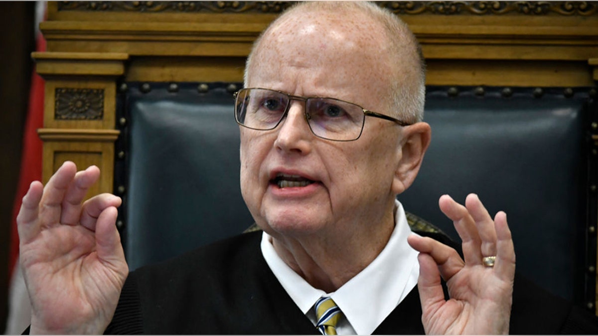 Judge Bruce Schroeder is seen in a Kenosha County, Wisconsin, courtroom on Nov. 10, 2021, in Kenosha, Wisconsin. (Getty Images)