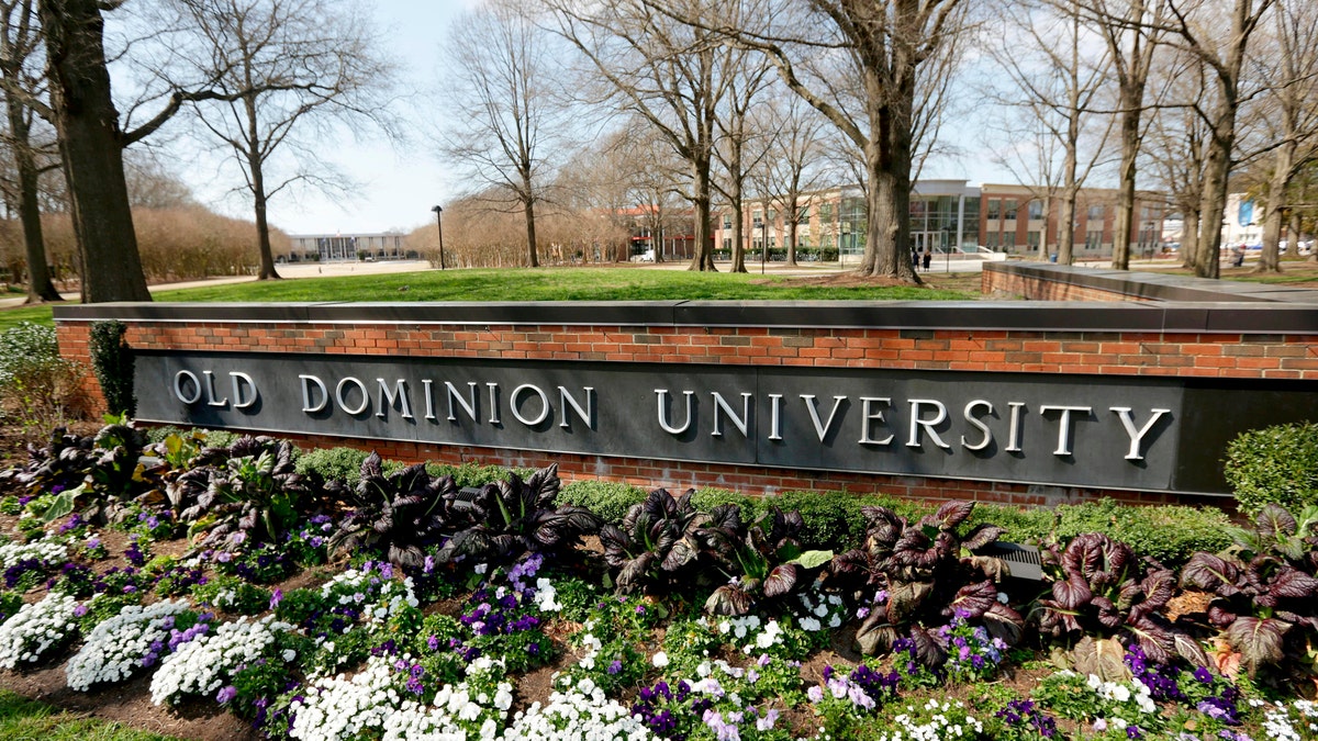 Flowers bloom in front of Old Dominion University on March 12, 2020, in Norfolk, Va.