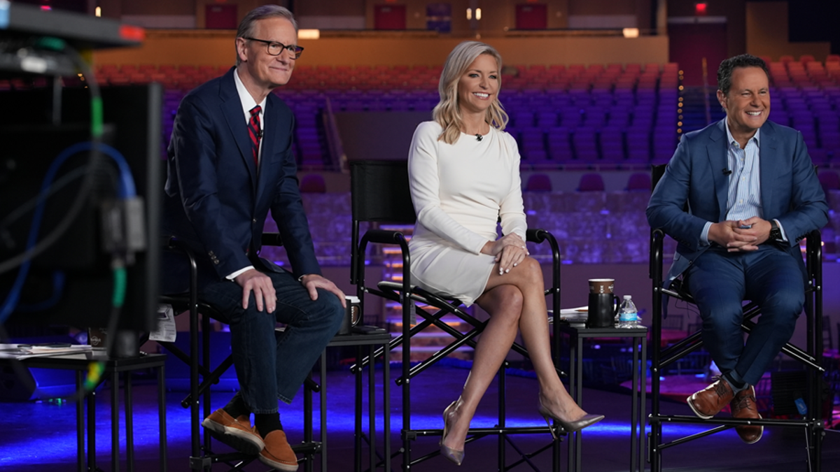 Steve Doocy, Ainsley Earhardt and Brian Kilmeade host 'Fox &amp; Friends' from the Patriot Awards venue