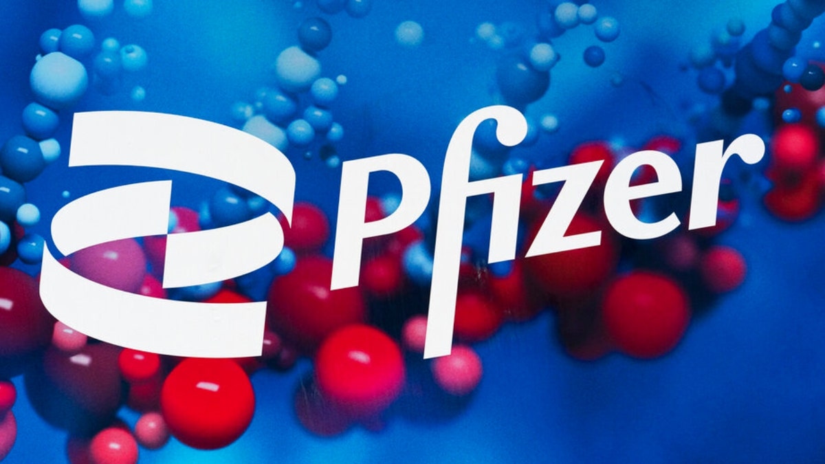 Pfizer logo in blue and red