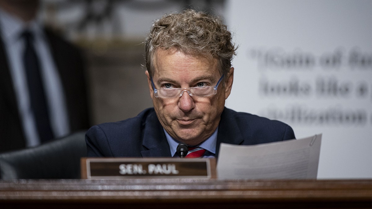 Senator Rand Paul, a Republican from Kentucky, speaks during a Senate Health, Education, Labor, and Pensions Committee hearing in Washington, D.C., on Thursday, Nov. 4, 2021.