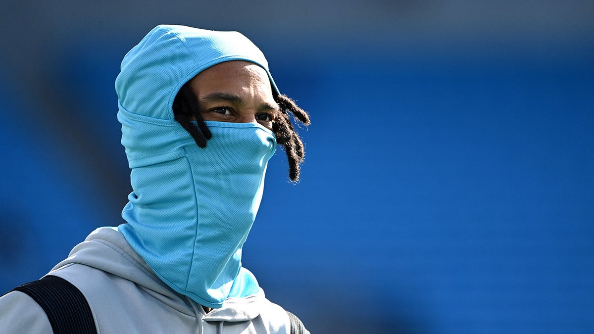 Carolina Panthers wide receiver Robby Anderson (11) before the game at Bank of America Stadium Nov. 7, 2021.