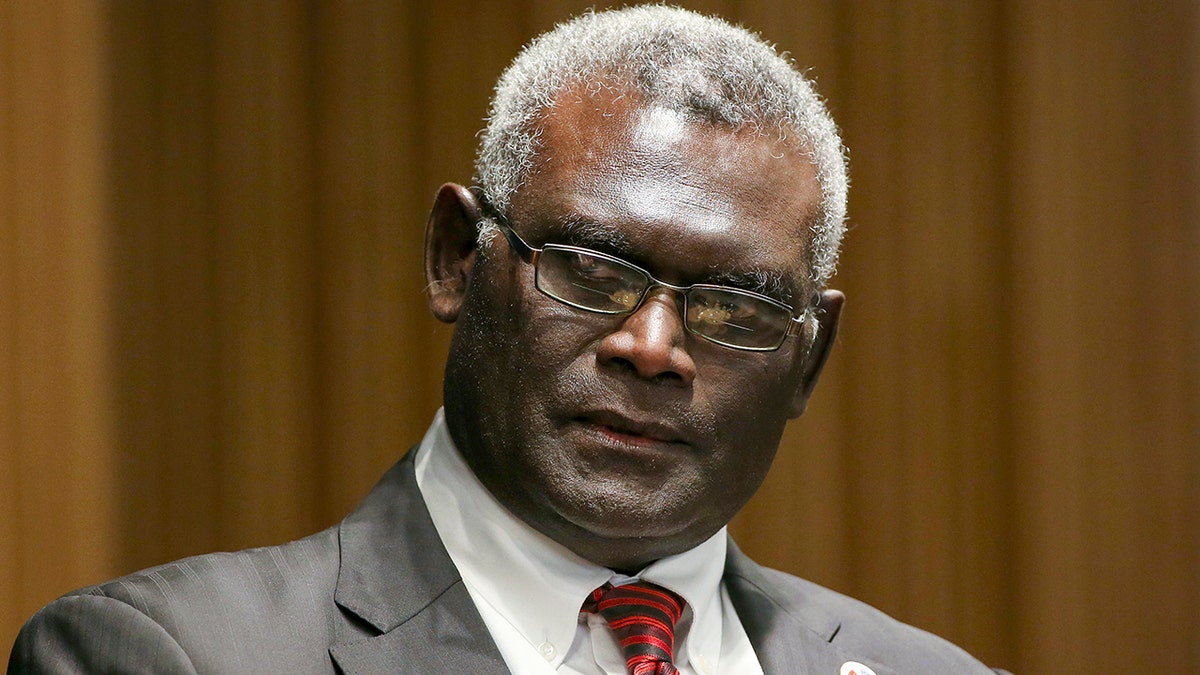 Manasseh Sogavare, prime Minister of Solomon Islands, attends a Lowy Institute event in Sydney on Monday Aug. 14, 2017. 