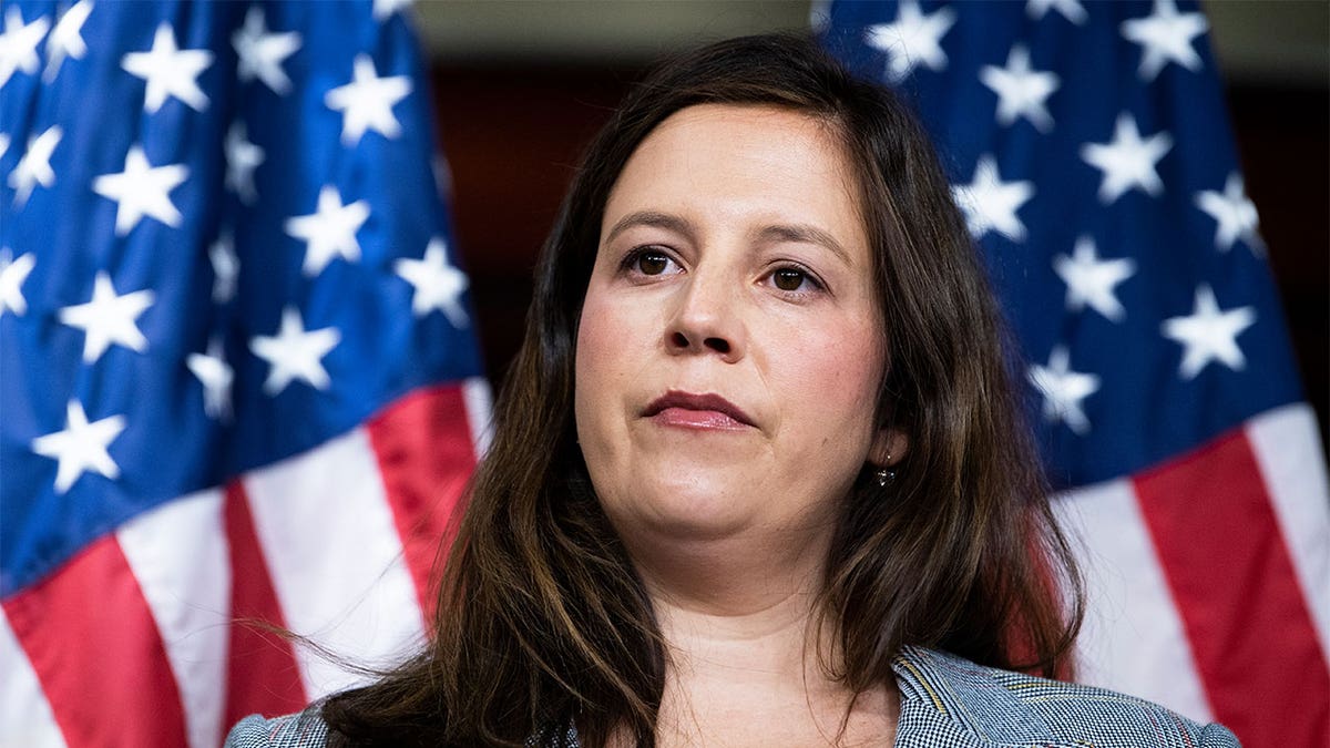 House Republican Conference Chair Rep. Elise Stefanik, R-N.Y., attends a news conference in the Capitol Visitor Center after a meeting of the conference on Tuesday, October 26, 2021.