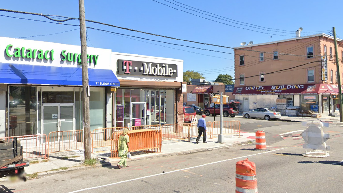 The T-Mobile store where the shooting happened in the Queens borough of New York City.