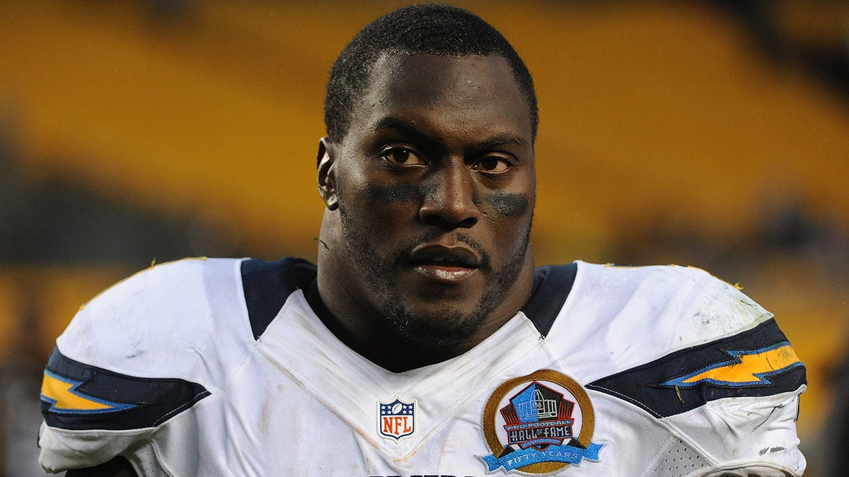 Takeo Spikes of the San Diego Chargers after a game against the Pittsburgh Steelers at Heinz Field on Dec. 9, 2012, in Pittsburgh, Pennsylvania. 
