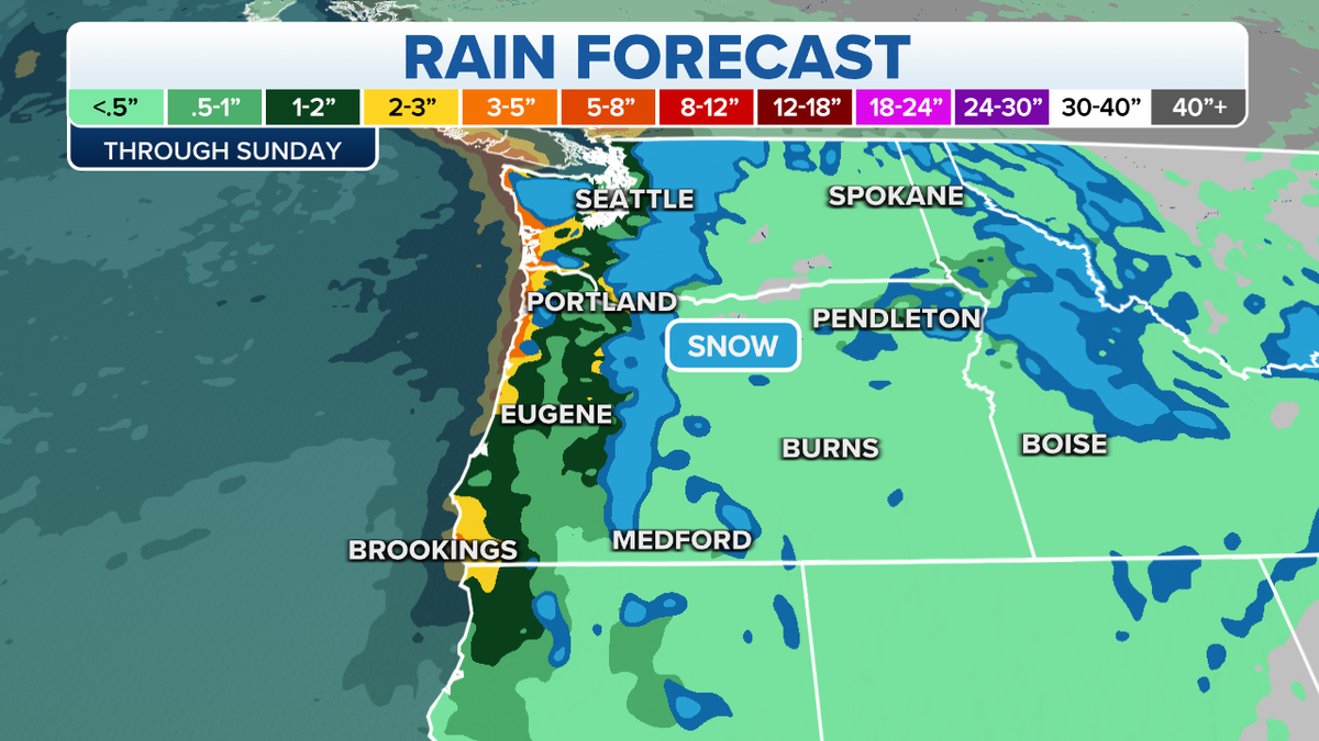 Rain forecast for the West