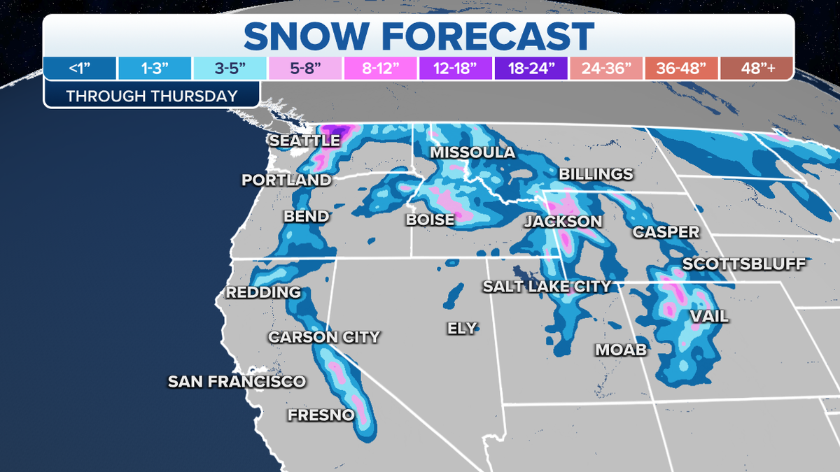 Snow forecast for the West
