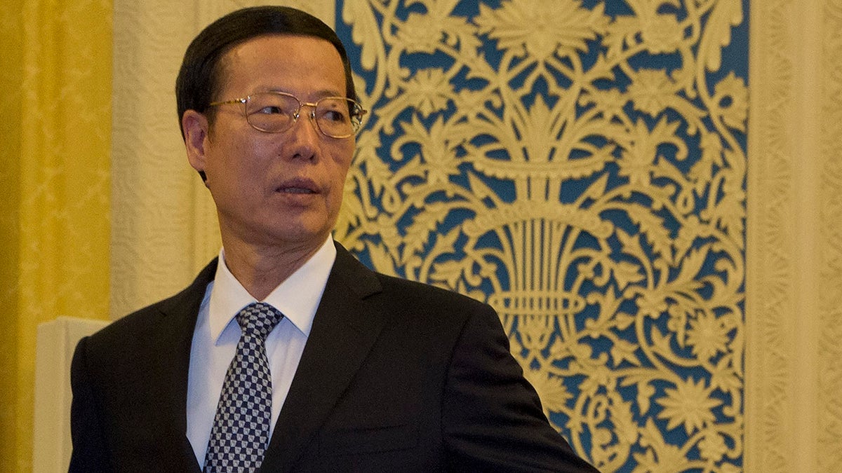 FILE - Then Chinese Vice Premier Zhang Gaoli is seen during a meeting at the Great Hall of the People in Beijing, China, Wednesday, March 16, 2016. Chinese authorities have squelched virtually all online discussion of sexual assault accusations apparently made by a Chinese professional tennis star against the former top government official, showing how sensitive the ruling Communist Party is to such charges.