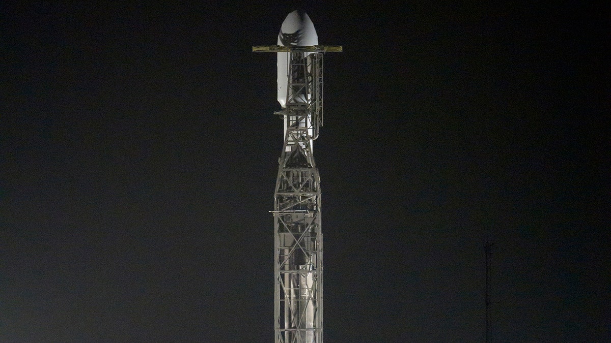 The SpaceX Falcon 9 rocket with the Double Asteroid Redirection Test, or DART, spacecraft onboard, is seen ready for launch, Tuesday, Nov. 23, 2021, at Space Launch Complex 4E, Vandenberg Space Force Base in California. 