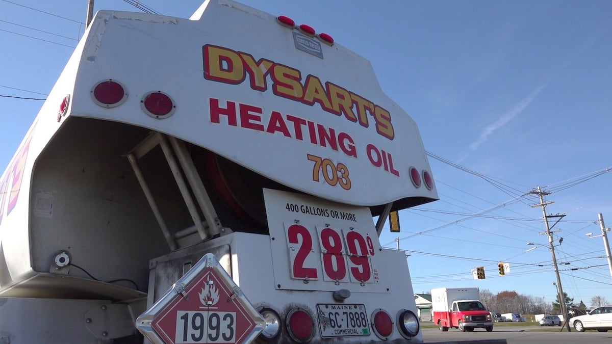 Dysart's heating oil truck outside Bangor, Maine