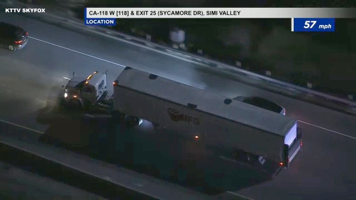 A driver of an allegedly stolen 18-wheeler led police on a slow speed, hours-long pursuit through the Los Angeles area on Wednesday night, according to reports. 