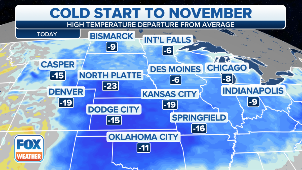 Cold temperatures are expected for the start of November.