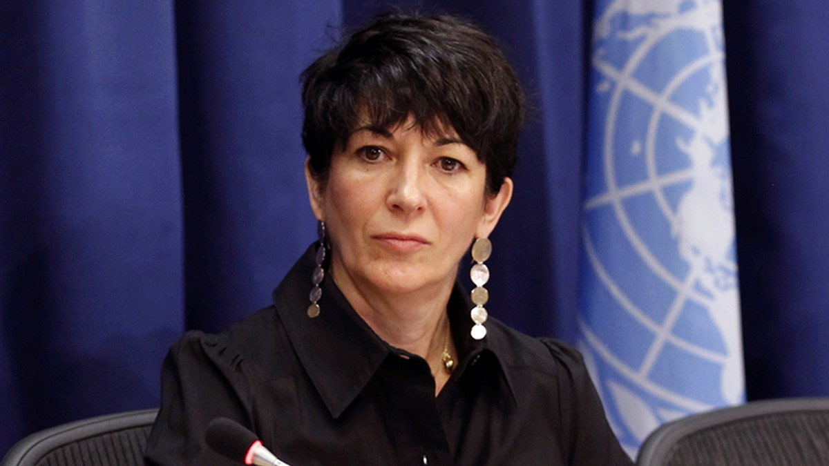 Ghislaine Maxell, founder of the TerraMar Project, attends a press conference on the Issue of Oceans in Sustainable Development Goals, at United Nations headquarters, June 25, 2013. 