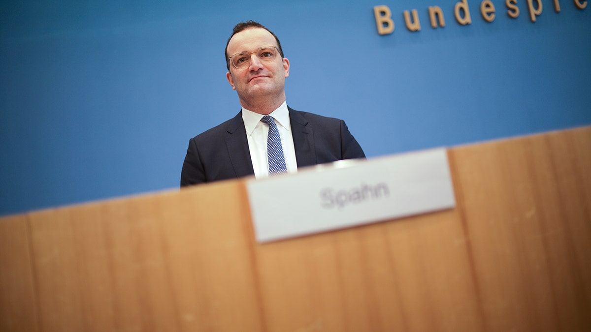 German Health Minister Jens Spahn briefs the media about the vaccination campaign against the coronavirus and the COVID-19 disease in Berlin, Germany, Monday, Nov. 22, 2021.