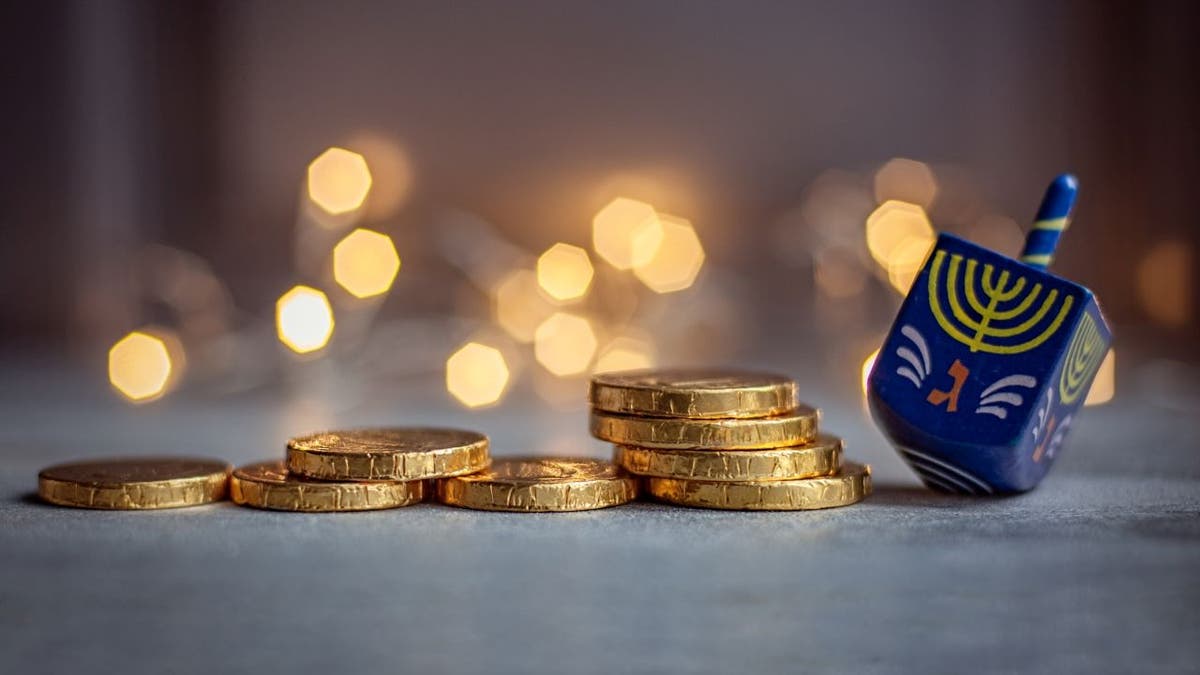 Dreidels and chocolate coins