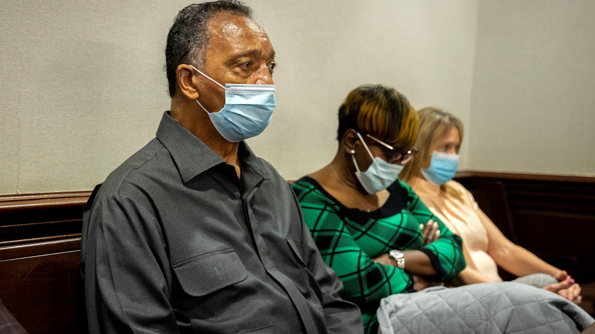 Rev. Jesse Jackson attends Amhaud Arbery trial Monday