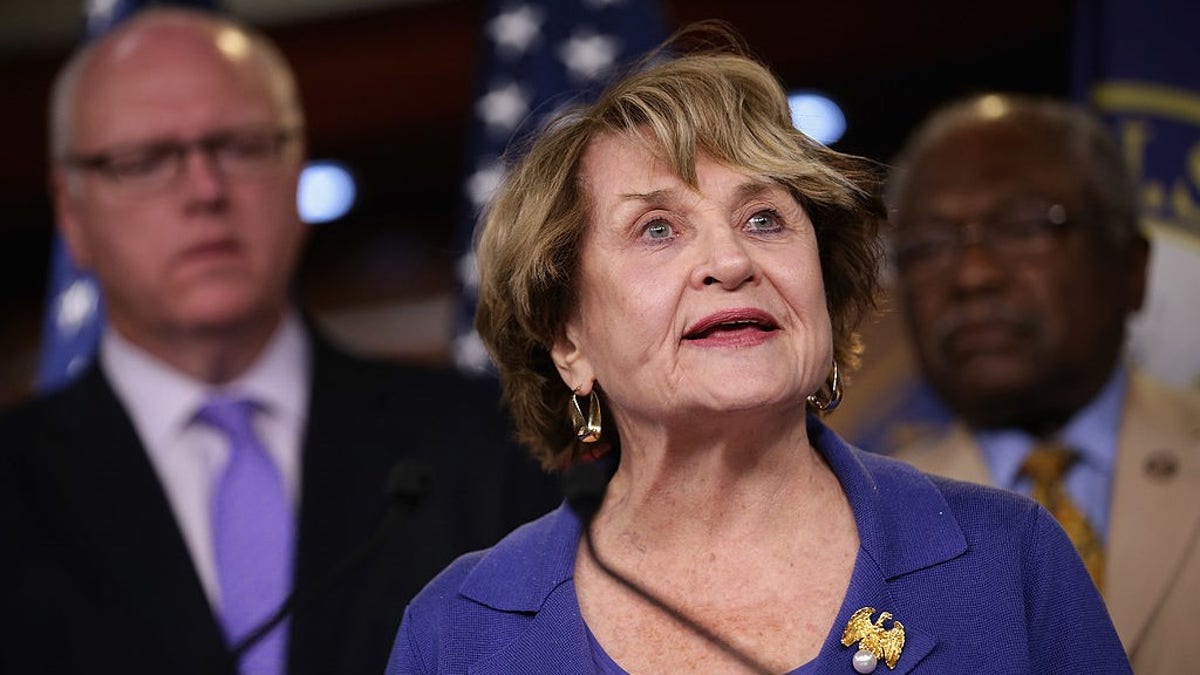 WASHINGTON, DC - JULY 30: House Rules Committee ranking member Rep. Louise Slaughter (D-NY) talks to reporters at the U.S. Capitol July 30, 2014 in Washington, DC. (Photo by Chip Somodevilla/Getty Images)