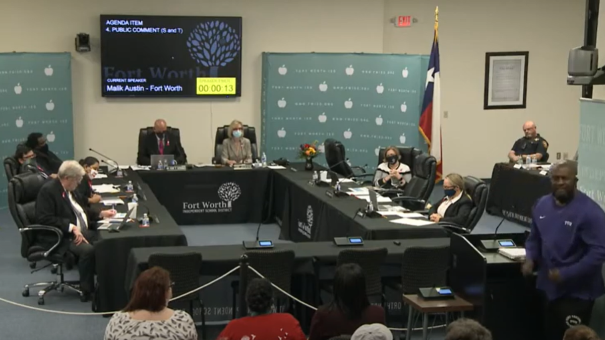 Fort Worth school board meeting