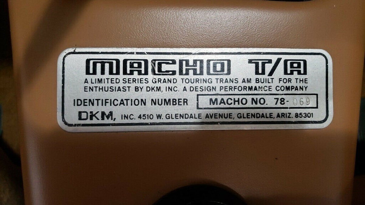 The Macho T/A for sale on Ebay was the 69th of 204 built in 1978.