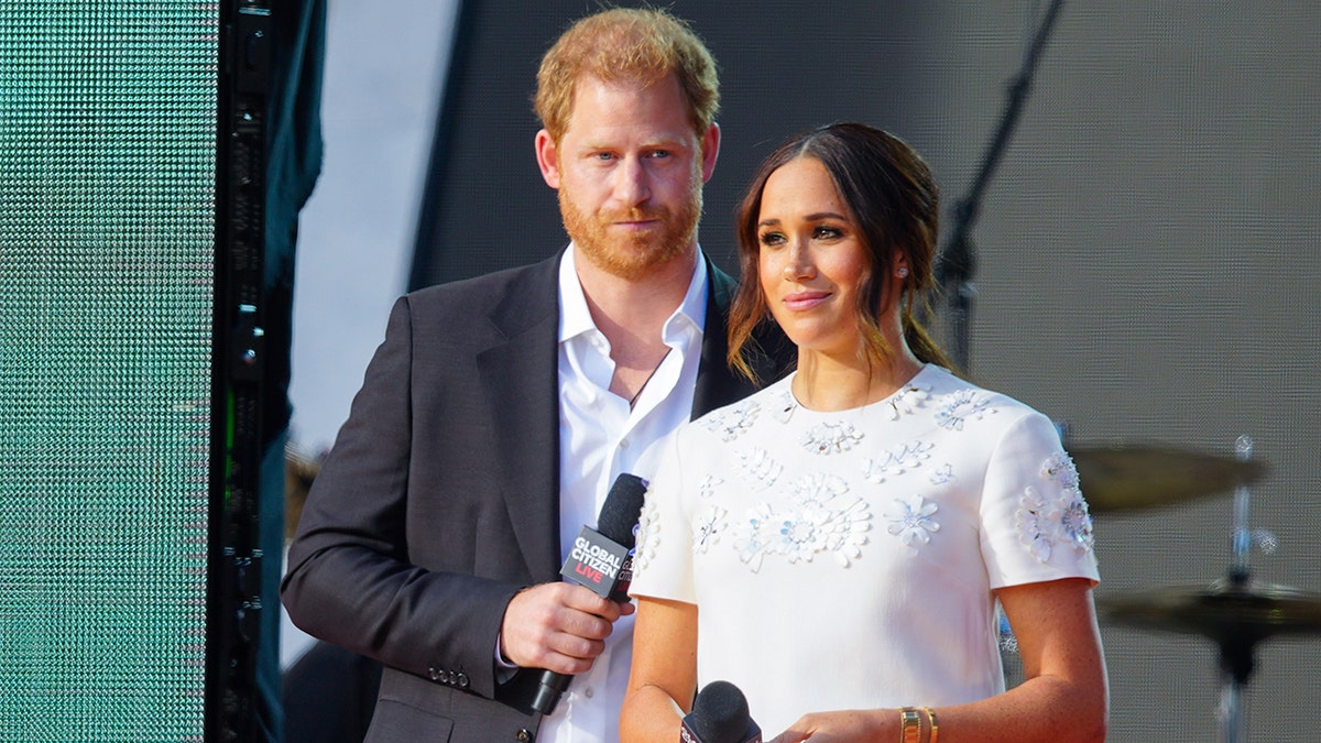 Prince Harry and Meghan Markle speak on stage at Global Citizen Live: New York in September in New York City. Recently, a newspaper's lawyer is claiming that Markle knew the letter she wrote to her father could leak.