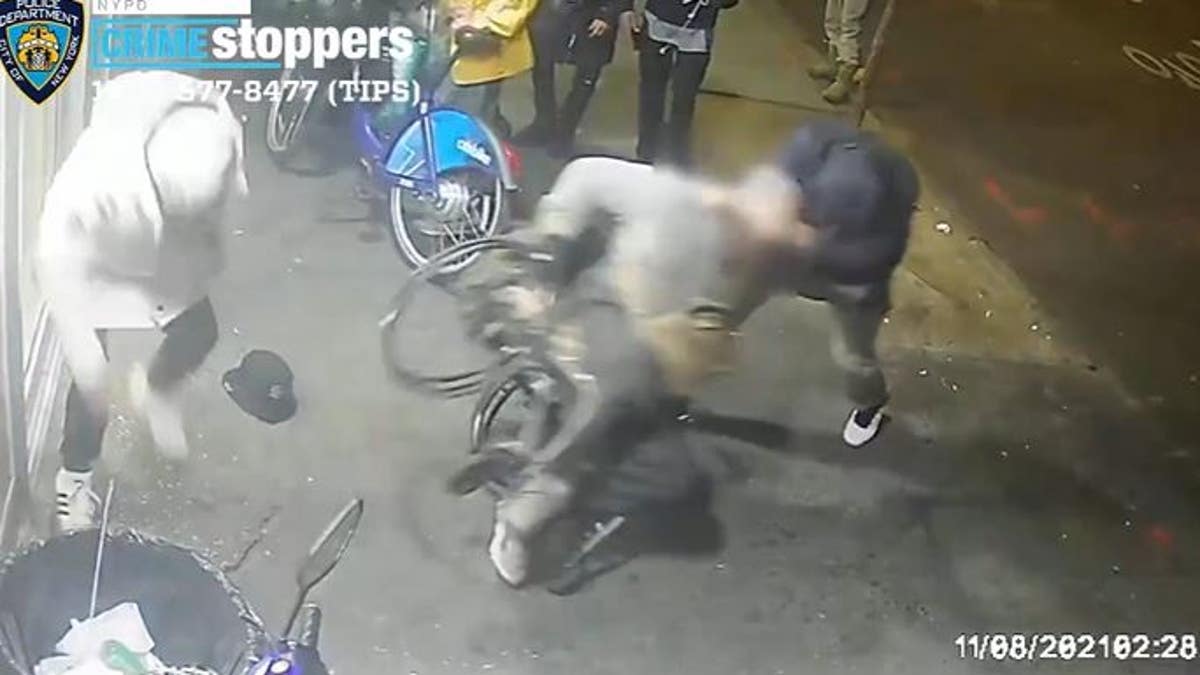 Authorities in New York City are seeking a group of four people who ganged up on a man in a wheelchair, beating him and stealing his belongings earlier this month amid a rise in citywide robberies.