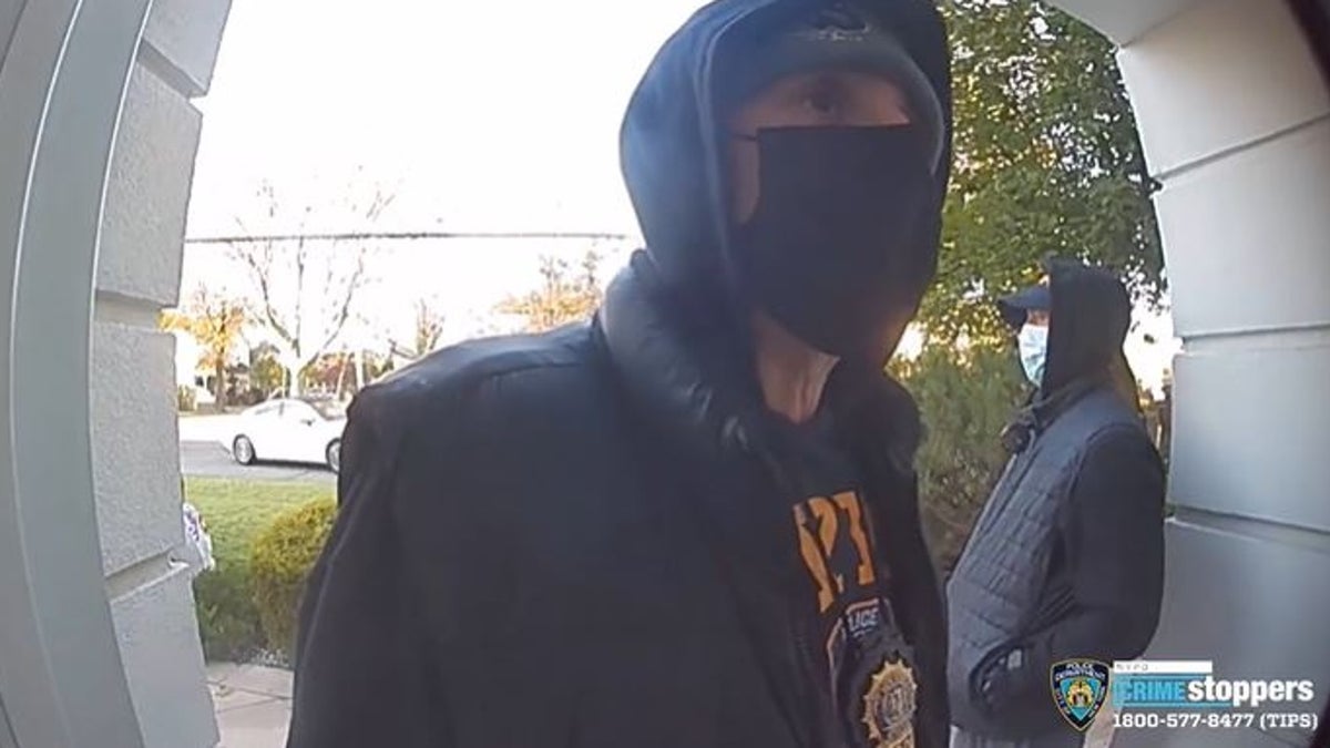 Two thieves impersonating NYPD officers raided a home in the Bronx, N.Y., earlier this month, tying up the homeowners and making off with more than $100,000 in cash and jewelry, authorities said.