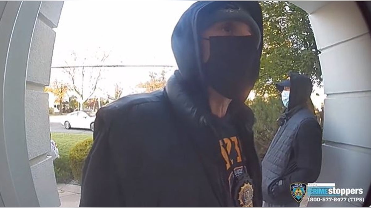 Two thieves impersonating NYPD officers raided a home in the Bronx, N.Y., earlier this month, tying up the homeowners and making off with more than $100,000 in cash and jewelry, authorities said.