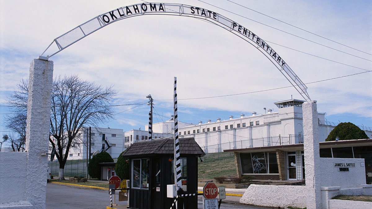 The entrance Gate and Guard Station at Oklahoma State Penitentiary.